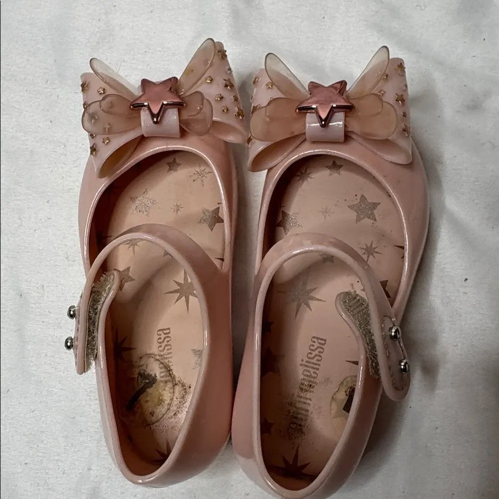 Mini Melissa Girl’s Ultragirl Star Toddler Ballet Flats. Size 7.